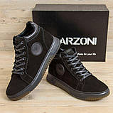Чорні зимові кросівки черевики шкіряні чоловічі з хутром, фото 4
