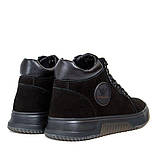 Чорні зимові кросівки черевики шкіряні чоловічі з хутром, фото 9