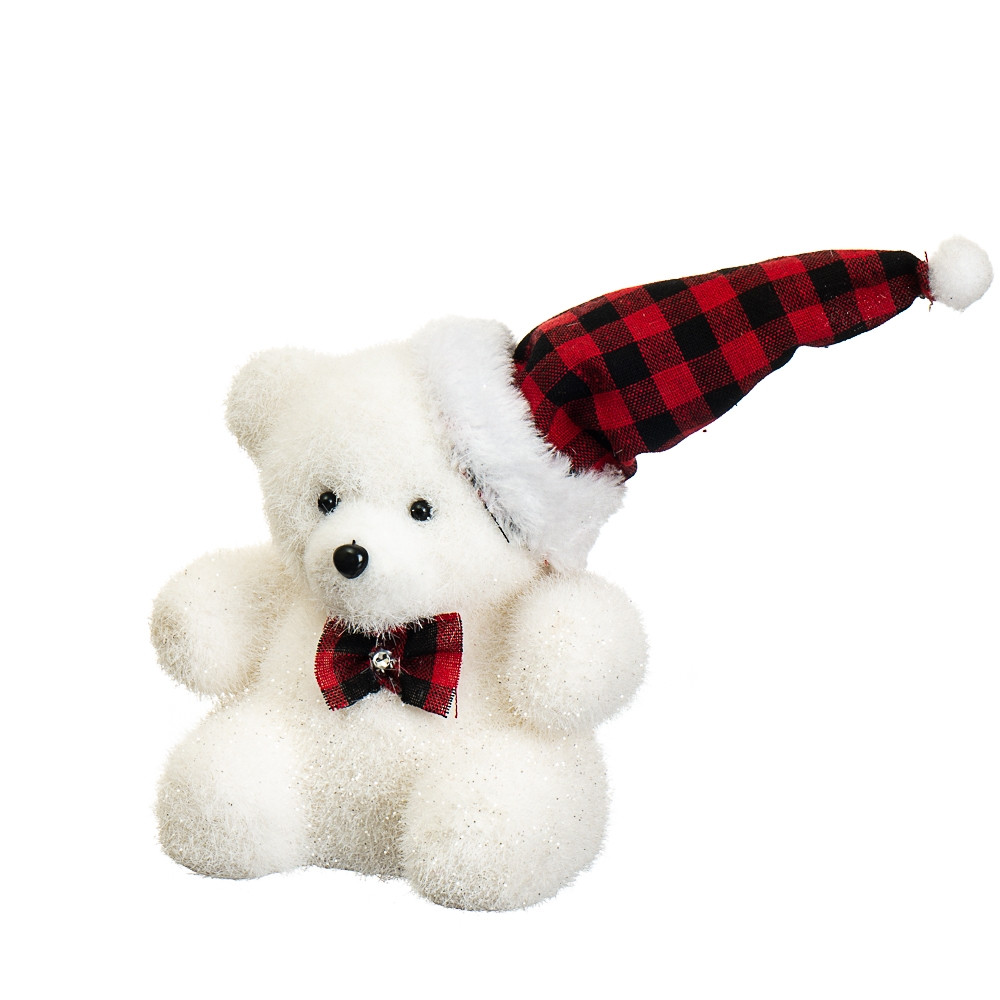 Фігура Lefard Білий ведмедик у ковпачку 24х14 см 1005NS текстиль