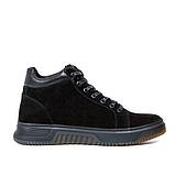 Чорні зимові кросівки черевики шкіряні чоловічі з хутром, фото 8