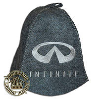 "INFINITI" / "Инфинити", шапка для бани (Э), серая