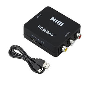 Конвертер адаптер HDMI to RCA AV тюльпани, перехідник аудіо відео HDMI2AV, фото 1