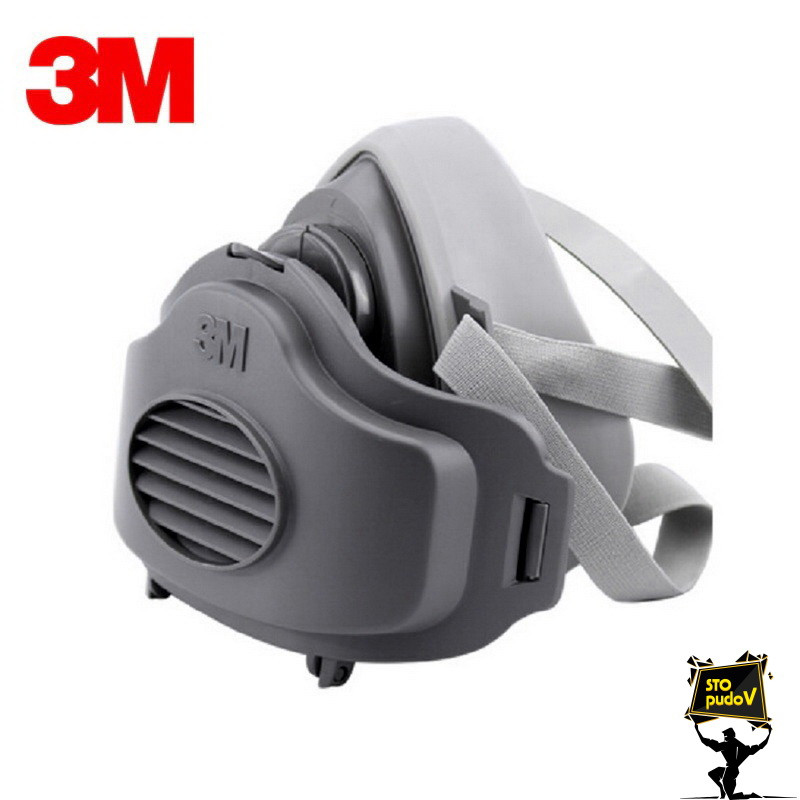 Респиратор полумаска 3M 3200 с фильтром 3M 3701CN (1 шт) - фото 2 - id-p1515312511