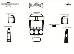 Накладки на панель 2004-2006 (Sedan) Дерево для Kia Cerato 1 рр