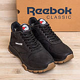 Чорні зимові черевики шкіряні чоловічі reebok з хутром, фото 5