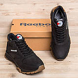 Чорні зимові черевики шкіряні чоловічі reebok з хутром, фото 5