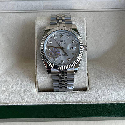 Годинник Rolex Datejust Diamond 40 mm Silver-Grey преміального ААА класу