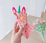 Чохол бампер Поп-Іт Pop-it Єдиноріг 3D резиновий для Iphone 12/12 Pro, фото 4