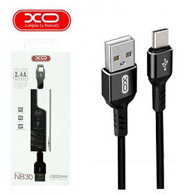 Кабель  USB / TYPE-C "XO NB30"  1m Black