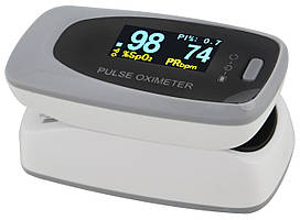 Пульсометр оксиметром на палець (пульсоксиметр) Contec CMS50D2 OLED Grey