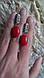 Срібний комплект із червоним коралом овальної форми, фото 5