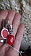 Срібний комплект із червоним коралом овальної форми, фото 4