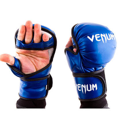 Рукавички для єдиноборств сині Venum MMA, фото 2