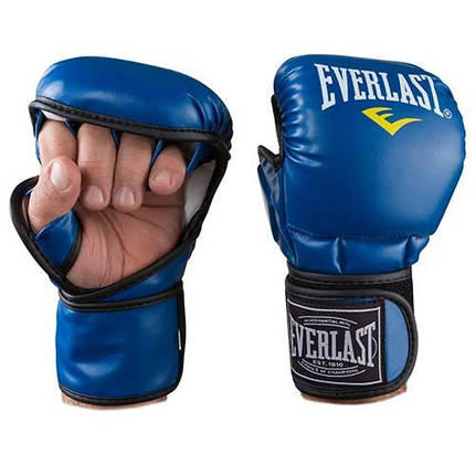 Рукавички для єдиноборств сині Everlast MMA 415 DX розмір S, фото 2