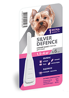 Серебряная защита Silver Defence для собак весом 1,5-4 кг капли от блох и клещей, 1 пипетка