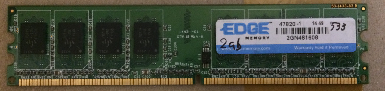2GB DDR2 533MHz Edge Memory PC2 4200U 2Rx8 RAM (Intel/AMD) Оперативна пам'ять
