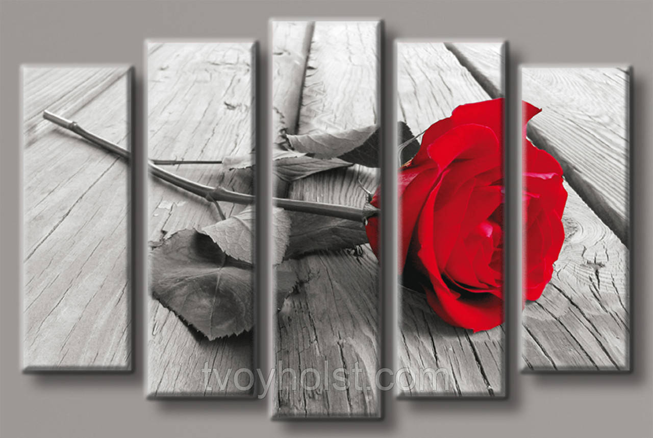 Модульна картина на полотні ДЛЯ ІНТЕР'ЄРУ Стильна Троянда