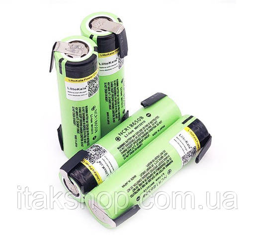 Акумулятор для пайки Panasonic Liitokala NCR18650B 3400mAh 3.7 V (з пелюстками) Зелений, фото 2