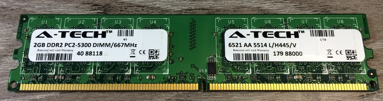 2GB DDR2 667MHz PC2 5300U 2Rx8 RAM (Intel/AMD) Оперативна пам'ять