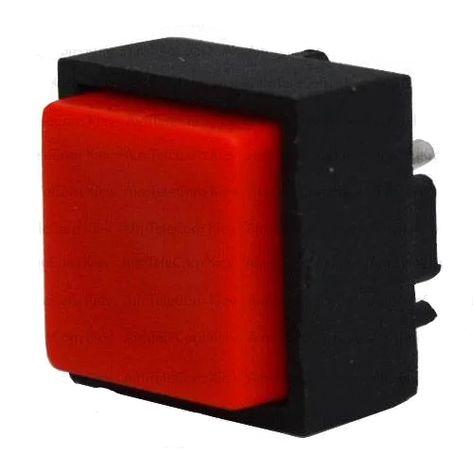 Кнопка квадратна PBS-18B без фіксації OFF-(ON) TCOM, 25 mA 50V або DC, червона, фото 1