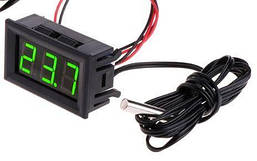 Цифровий термометр -50-110 С DC 5-12 v з виносним датчиком (зелений)