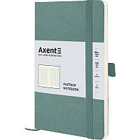 Блокнот А5, 96 листів клітинка, Axent Partner Soft Skin, м'яка обкладинка, сіро-лазурний