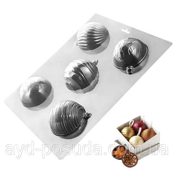 Пластикова форма для шоколаду "Ялинкові іграшки" арт. ВК02062103