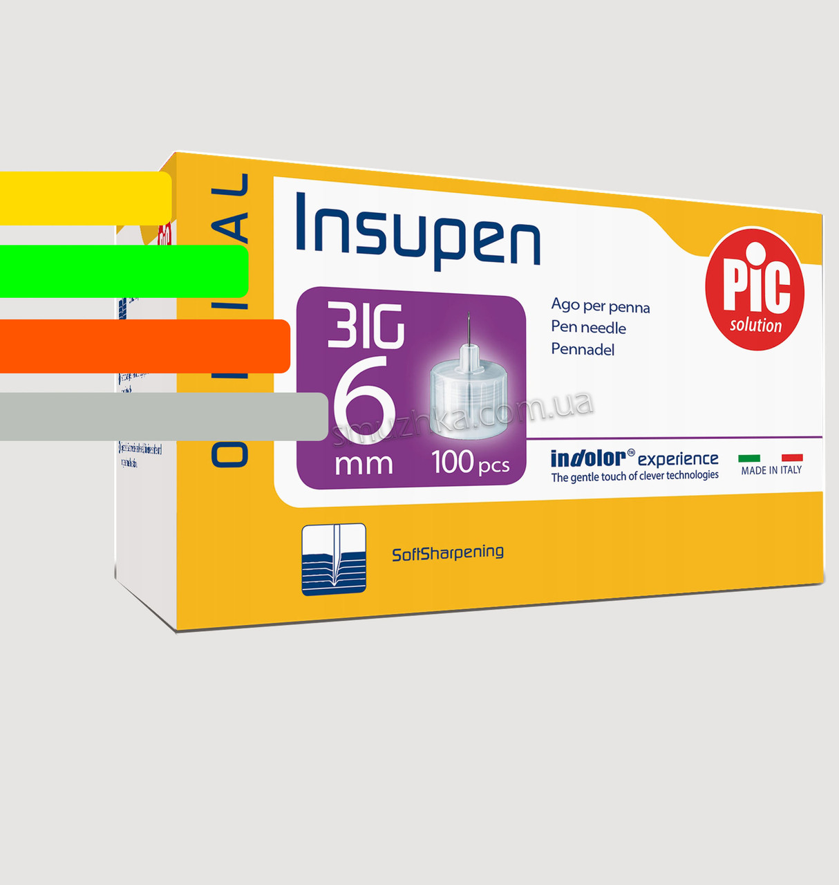 Голки Инсупен 6мм для шприц-ручок інсулінових - Insupen 31G, 100 шт.