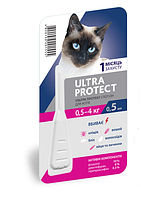 Ультра Протект Ultra Protect для кошек весом 0,5-4 кг капли от блох и клещей, 1 пипетка