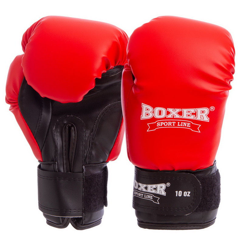 Рукавички боксерські на липучці BOXER 2022 червоний