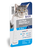 Ультра Протект Ultra Protect для кошек весом 4-8 кг капли от блох и клещей, 1 пипетка