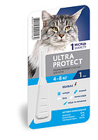 Ультра Протект Ultra Protect для кішок вагою 4-8 кг краплі від бліх та кліщів, 1 піпетка