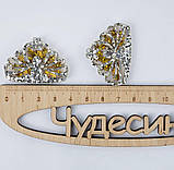 Патч шейкер декор серединка для шпильок і бантиків "Корона ажур" срібло золото, набір 2 шт., фото 2