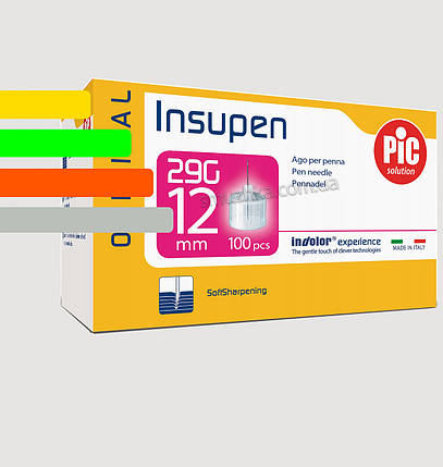 Голки Інсупен 12 мм для шприц-ручок інсулінових — Insupen 29G, 100 шт., фото 1