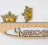 Патч шейкер декор серединка для шпильок і бантиків "Корона класика" золото, набір 2 шт., фото 2