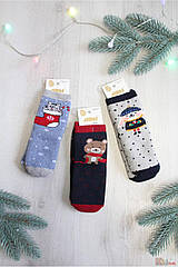 ОПТОМ Шкарпетки махрові з тваринкою "Новий Рік" для хлопчика 3-4 років (16 / 3-4 роки) Arti 8680652542572