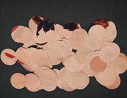 Аксесуари для свята конфеті кружечки рожеве золото 23 мм х 23 мм 100 грам