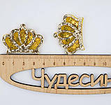 Патч шейкер декор серединка для шпильок і бантиків "Корона діадема" золото, набір 2 шт., фото 2