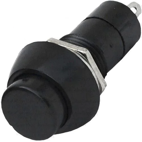 Кнопка середня PBS-11А з фіксацією ON-OFF TCOM, 2pin, 1 А, 250V, чорна, фото 1