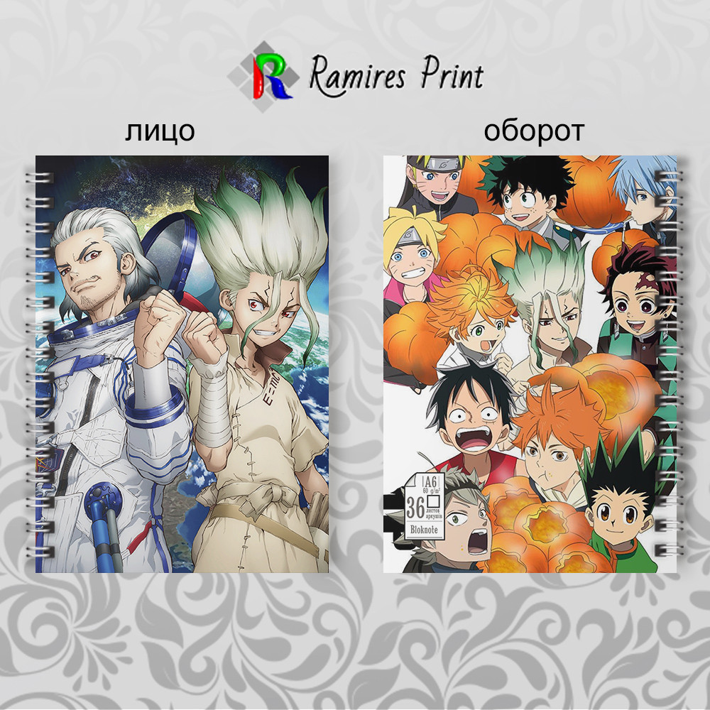 Блокнот на пружині 36 чистих аркушів Dr. STONE 03