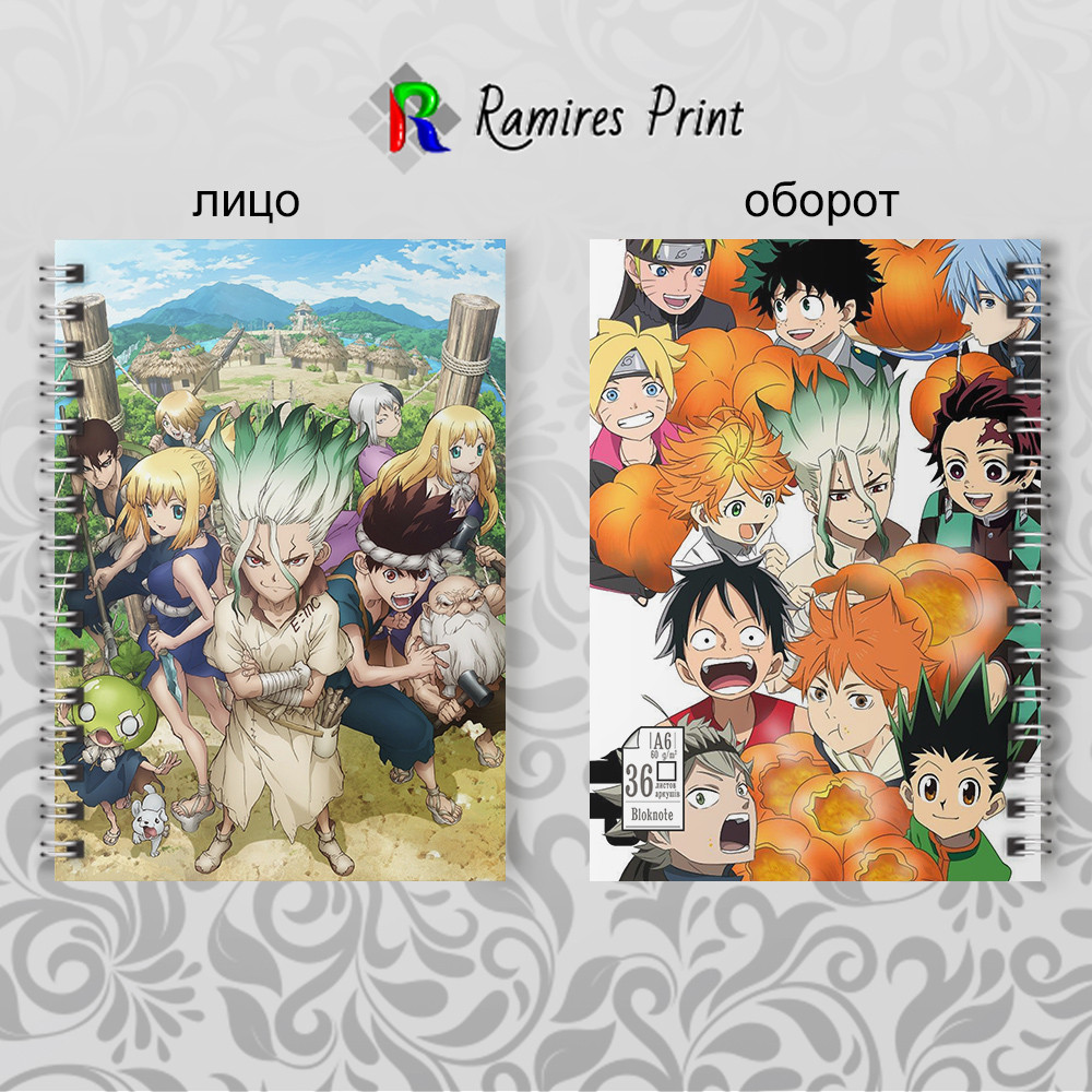Блокнот на пружині 36 чистих аркушів Dr. STONE 04