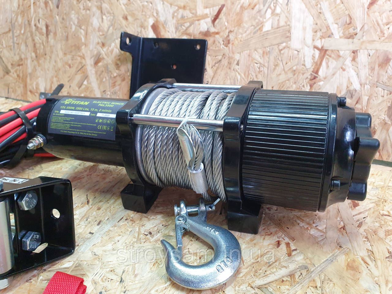 Лебідка, лебідка автомобільна, лебідка, лебідка електрична, тельфер Титан 12 В 1600кг Німеччина, фото 1
