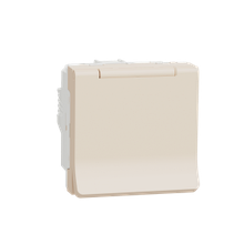 Розетка з заземленням зі шторками та з кришкою 16А гвинтовий затиск Бежева Unica New NU303744TA