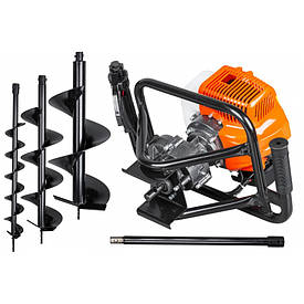 Мотобур LEX LXGD670 з 3 буровими коронками та подовжувачем