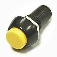 Кнопка середня PBS-11А з фіксацією ON-OFF TCOM, 2pin, 1 А, 250V, жовта, фото 1