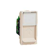 Розетка комп'ютерна RJ45, одинарна, категорія 5 UTP, 1 модуль, бежева Unica New NU341044
