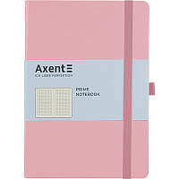 Блокнот А5, 96 листів клітинка, Axent Partner Prime, тверда обкладинка, світло рожевий