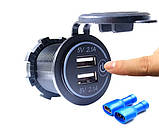 Адаптер врізна юсб зарядка USB 4.2А з кнопкою в прикурювач, фото 2