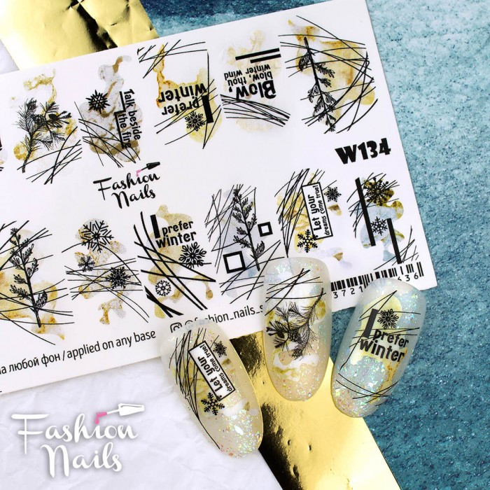 Слайдер-дизайн наклейки для нігтів Fashion Nails W134, фото 1