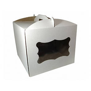 Коробка для торта 300*300*250 з віконцем мікрогофра KPT9